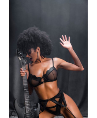 Ensemble 3 pièces en wetlook noir 